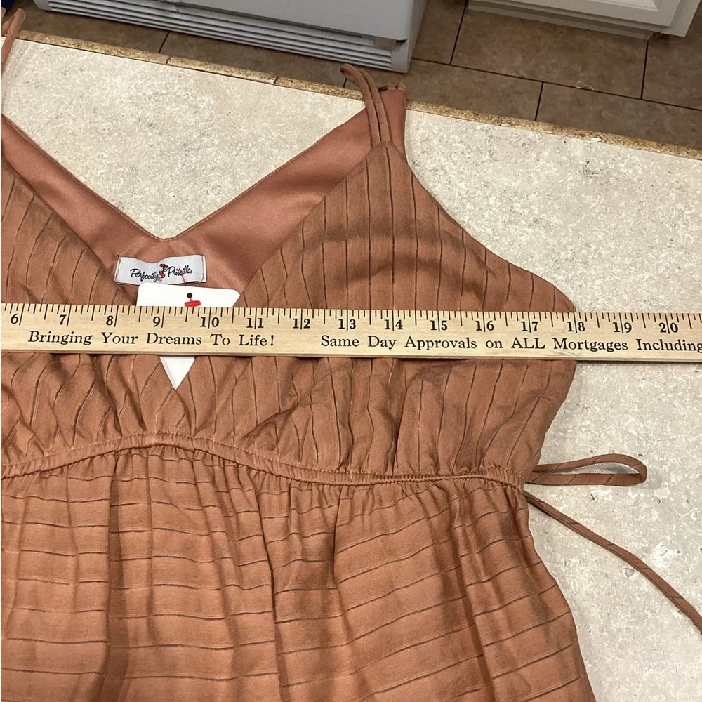 Perfectly Priscilla NWT Causing A Disturbance Rust color dress Medium women’s - Picture 6 of 8